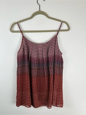 Cabi Women Medium Blouse Top Cami Camisole Spaghetti Straps Adjustable Red Boho